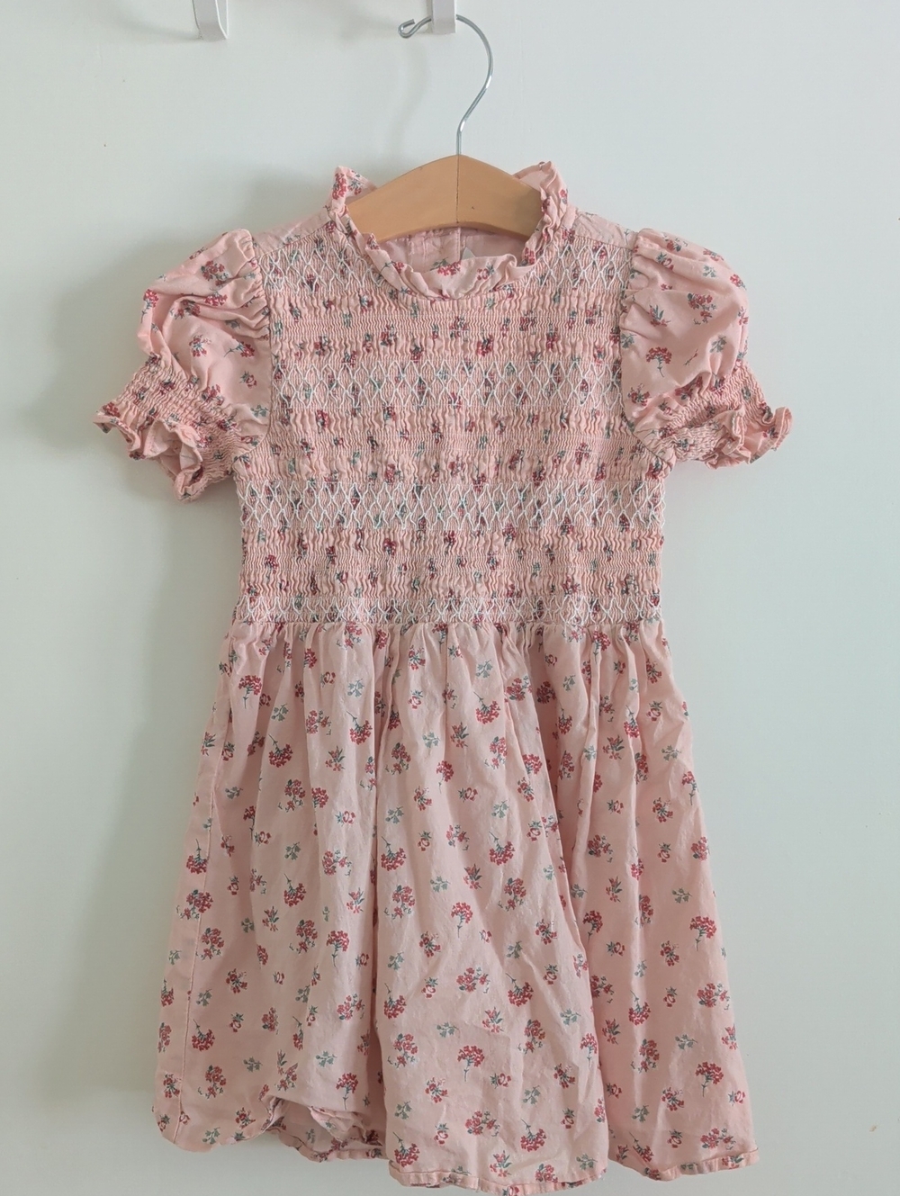 Janie and Jack Pink Ditsy Floral Smocked Dress